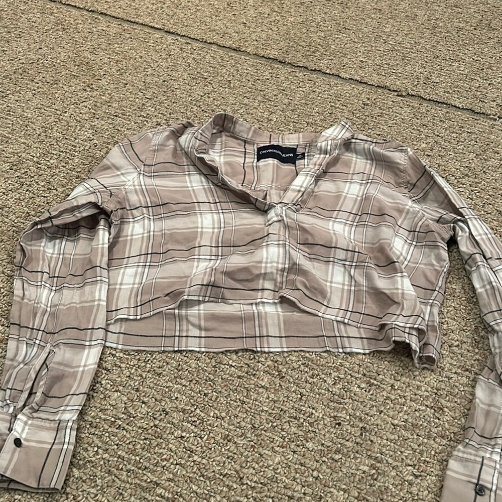 Flannel crop top
